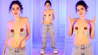 Urfi Javed Rocks Embellished Nipple Pasties and Baggy Denims As She Goes ‘Topless’ in New Instagram Video, Critics Post Hate Comments